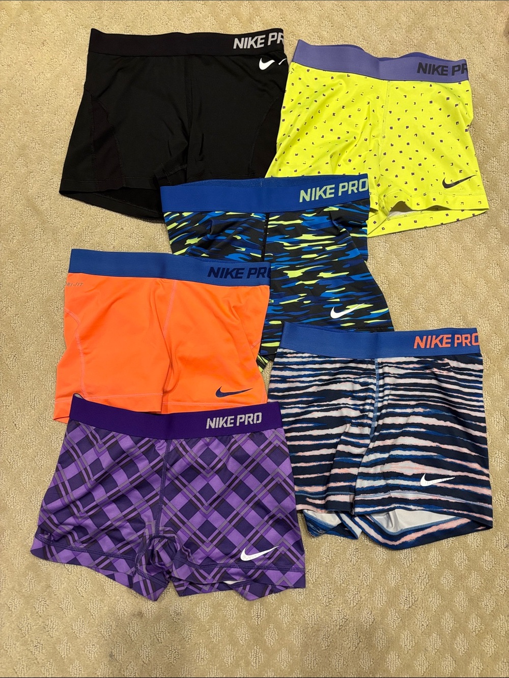 Nike Pro Dri Fit Bundle Lot Assorted Color Athletic Compression Shorts